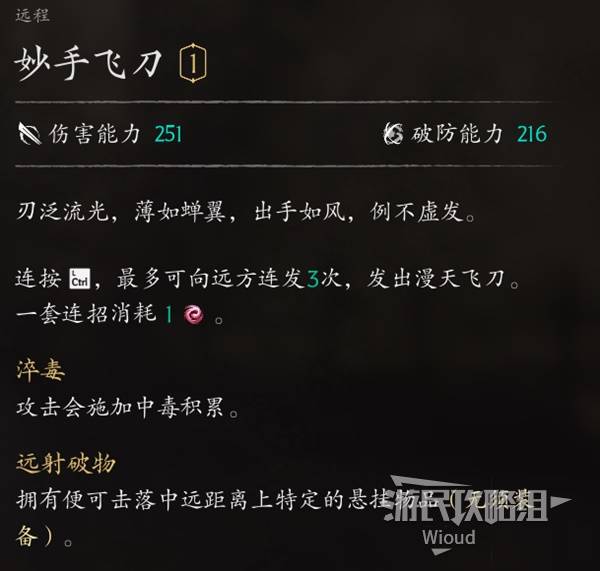 妙手飞刀 — Equipment description